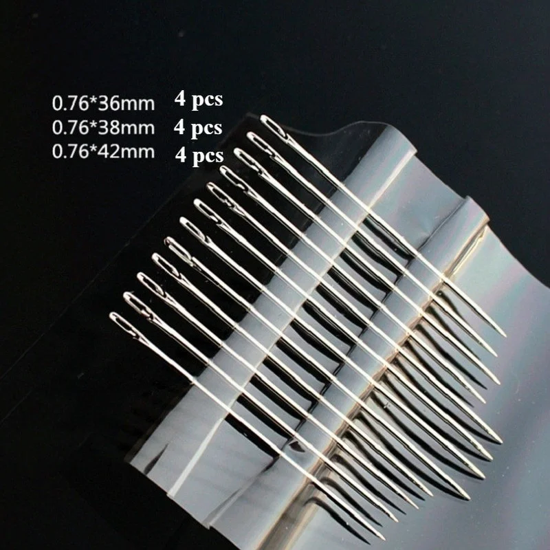

12pcs/set of Stainless Steel Sewing Needles 1 Second Fast Automatic DIY Punching Needle Threading Machine Sewing Needles
