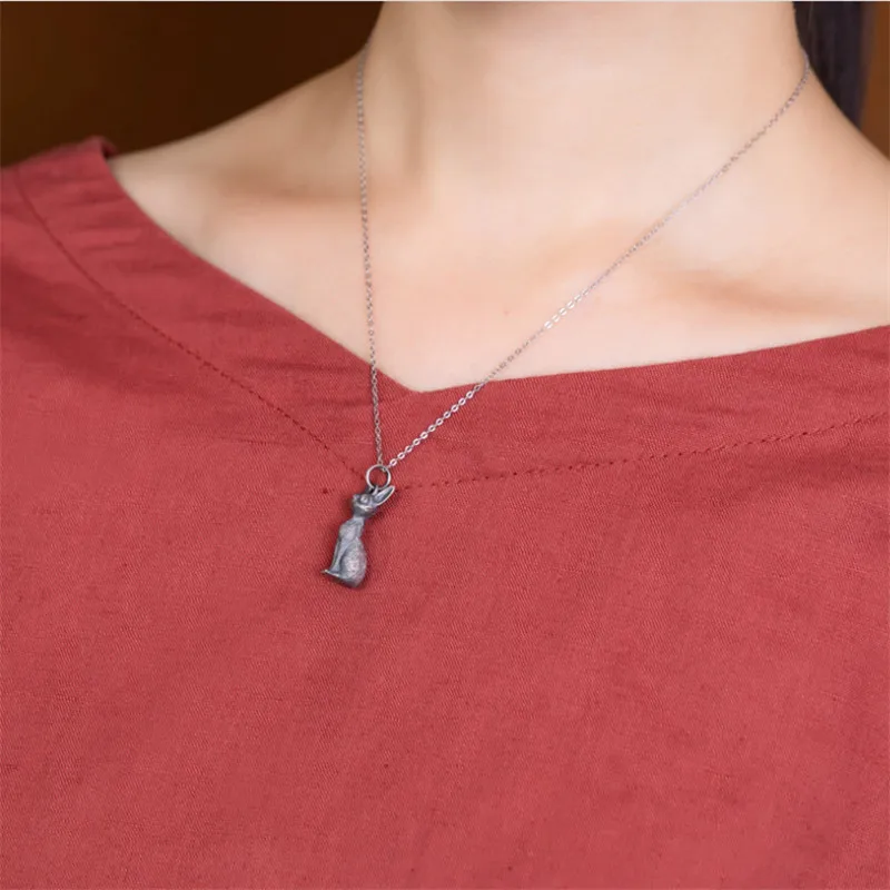 Uglyless Элегантные Подвески в виде кошек мисс Китти для женщин тайская серебряная