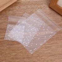 100pcs plastic transparent cellophane polka dot diy wedding birthday party self adhesive pouch decoration candy cookie gift bag