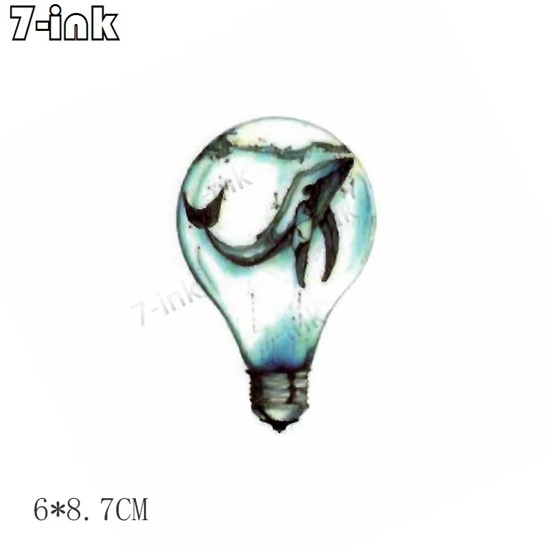 Водостойкая Временная наклейка для татуировок синий светильник лампа Кит