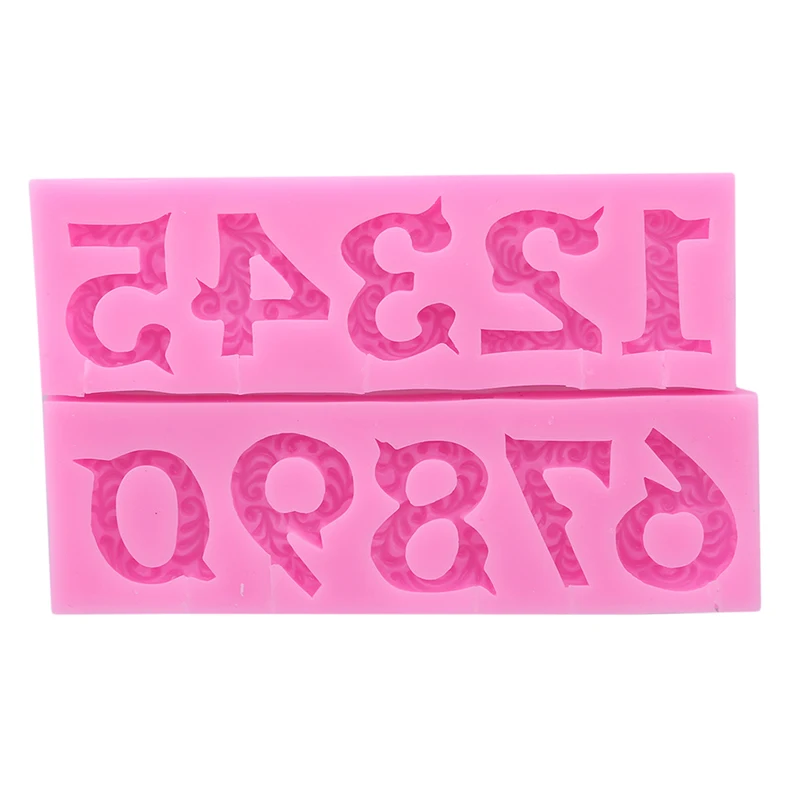 Новая мода розовый 0 9 цифровой высококачественный силиконовый помадка торт