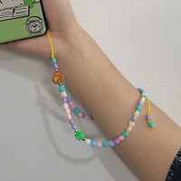 boho star acrylic phone chain strap lanyard rainbow love summer beach pearl pottery rope for cell case hanging cord women