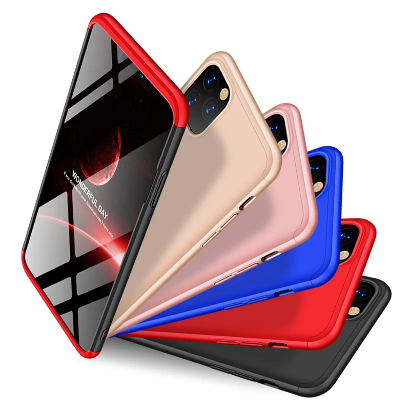 Casing for iPhone 11 Pro Max Case Full Protection With Glass Hard PC Matte Cover Apple Xs XR X 6 6s 7 8 Plus case | Мобильные