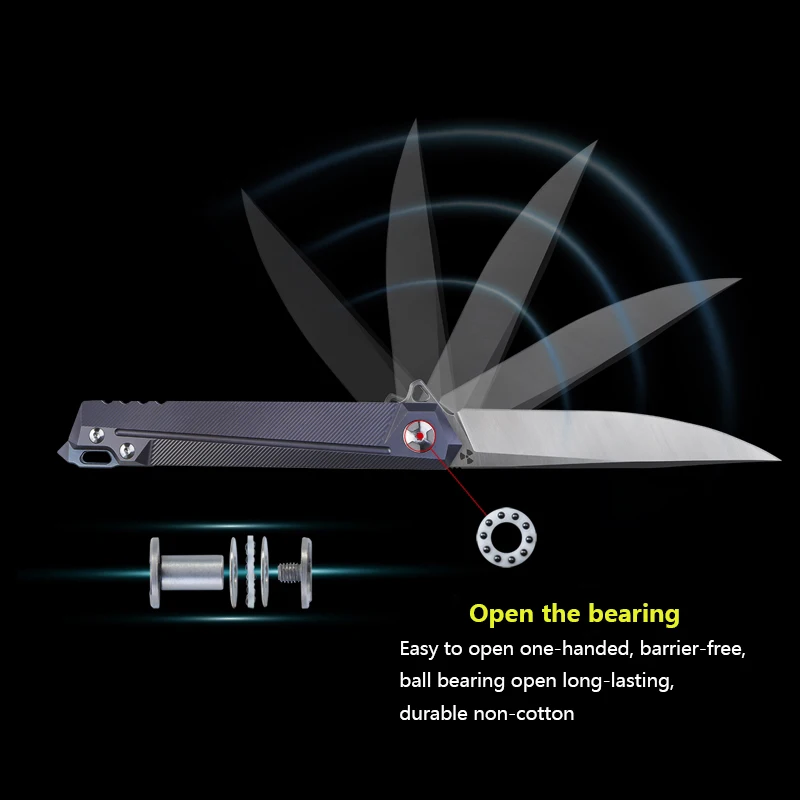 Складной нож из титановой стали S35VN карманный для кемпинга охотничий инструмент