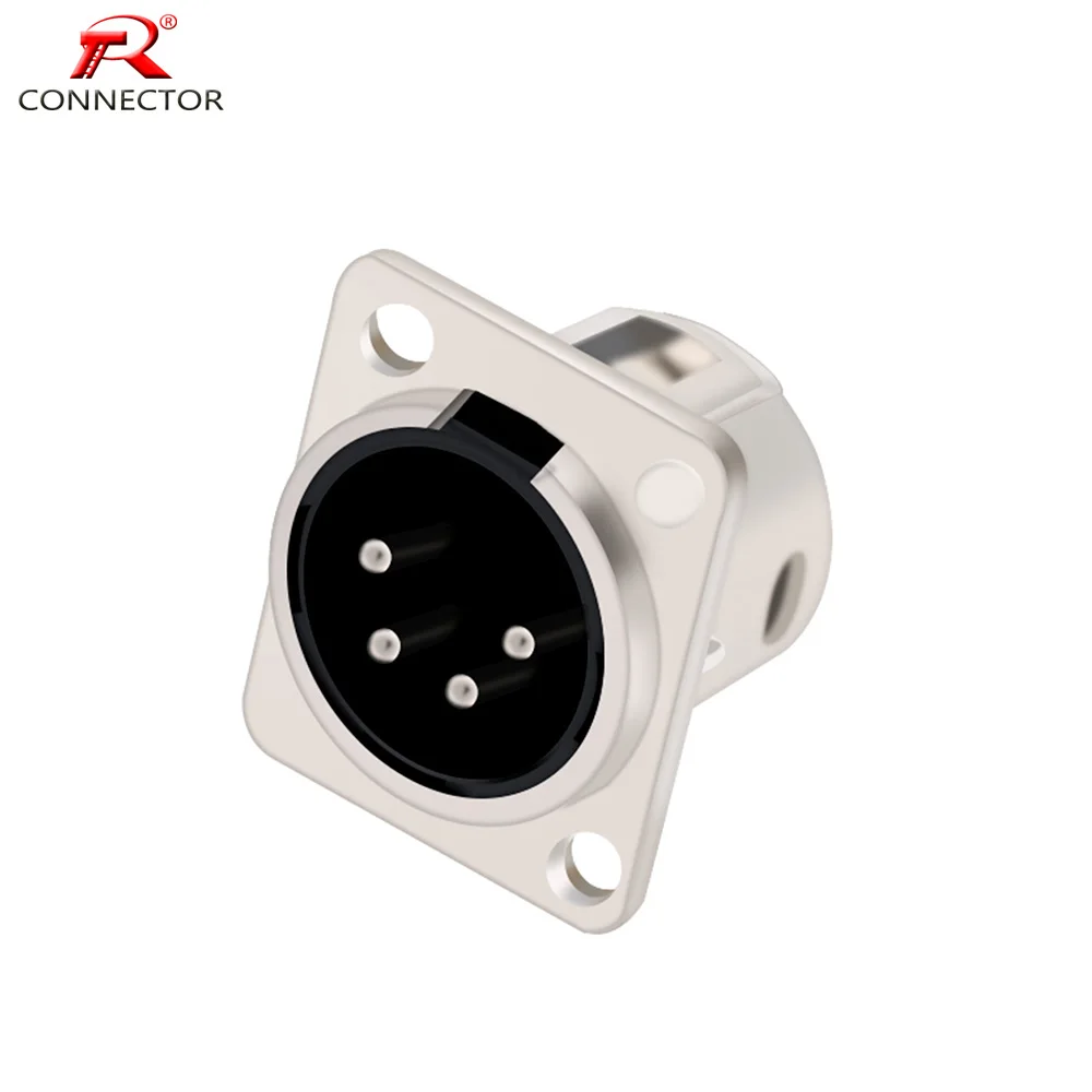 1 шт. 4-контактный Штекерный разъем XLR штекер для микрофона/аудио/видео системы