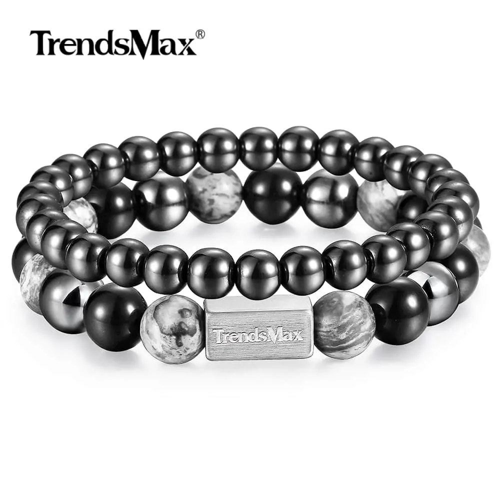 2 шт./компл. Смешанный Браслет из натурального камня с изображением карты набор