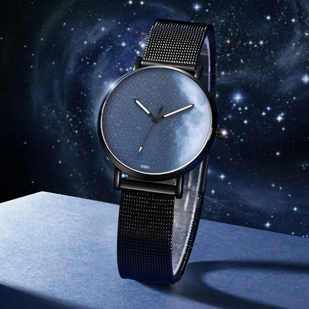 

Women Men Classic Quartz Watch Simple Business Watch with Steel Mesh Strap LXH