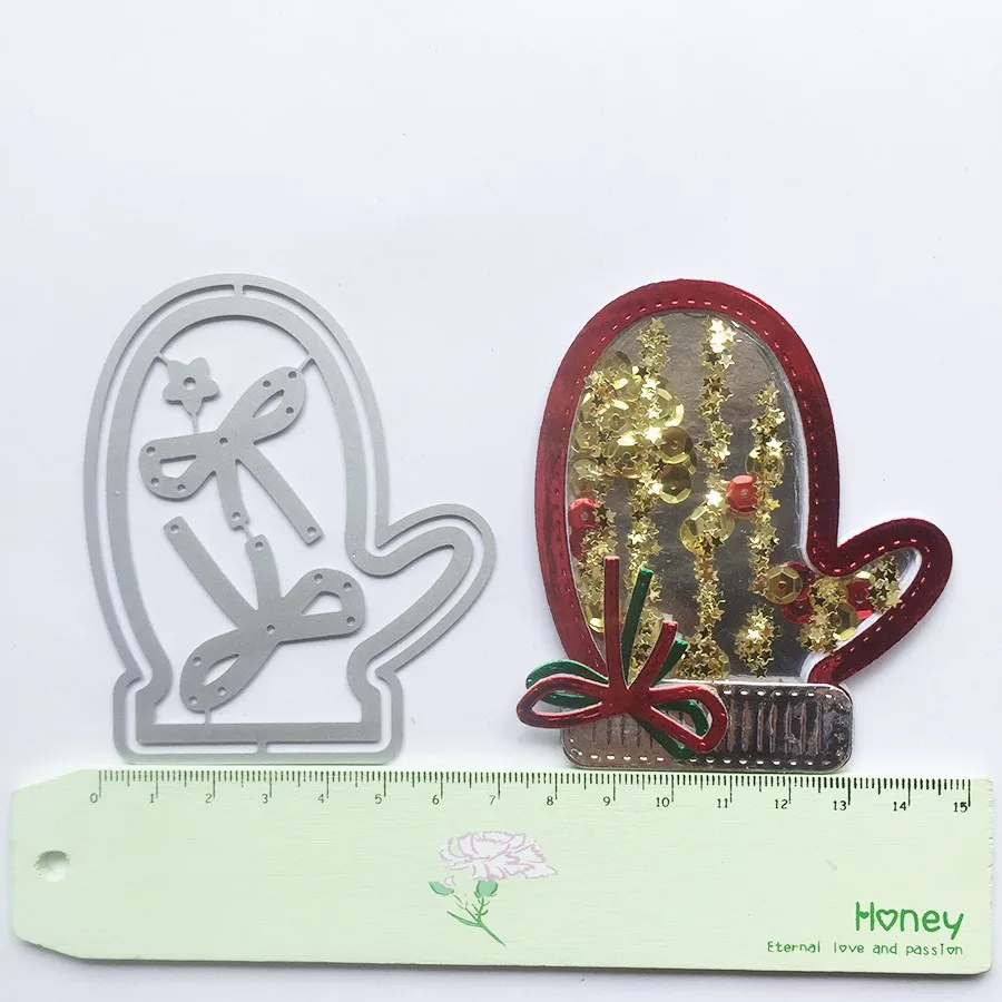 Butterfly Glioves Рождественская елка, Санта Клаус, олени, перчатки, металлические режущие штампы, ккрафт, колокольчик, конфета, высечки для изготовления открыток, скрапбукинг, рождественские штампы - Цвет: Butterfly Glioves