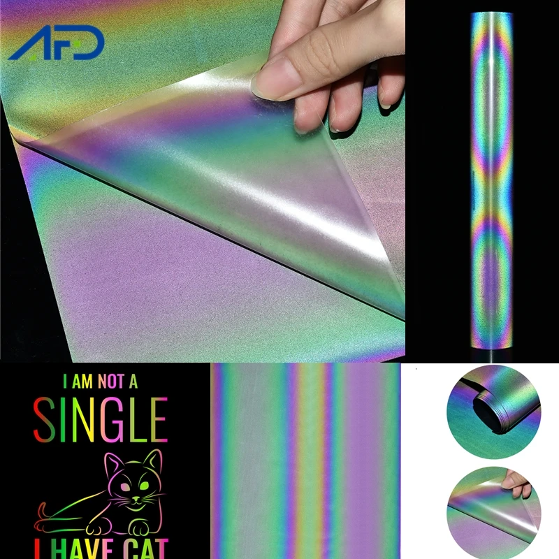 Радуга/серый светоотражающий теплопередающий виниловый безопасный Утюг на