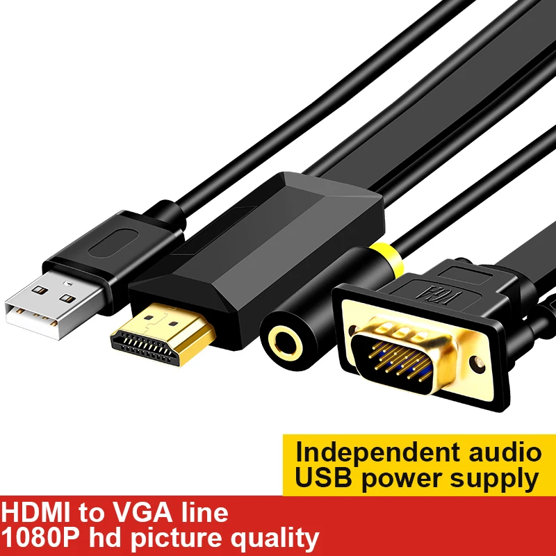 Aux hdmi Usb Vga конвертер с автономным аудио интерфейсом 1080p VGA HDMI конвертер кабель для ноутбука проектор Usb Aux Ps4