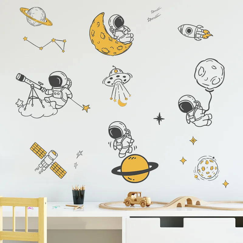 

Creative Cosmic Planet Fantasy Astronaut Sticker Kids Room Decor Bedroom Home Decoration Background Wall Stickers Self-adhesive