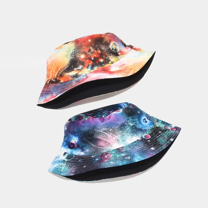 

Spring Graffiti Printed Two Side Cotton Bucket Hat Fisherman Hat Outdoor Travel Hat Sun Cap Hats for Men and Women 133
