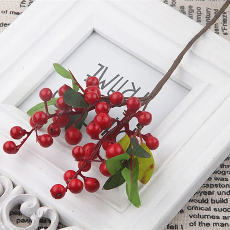 

Artificial Berry Fake red berries cherry Christmas Flower Stamen For home New Year Christmas Decoration