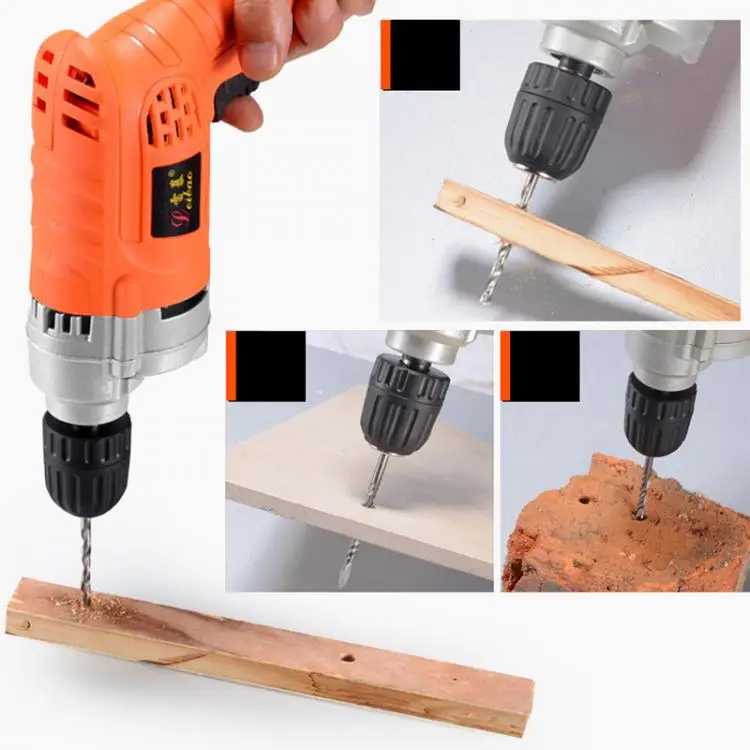 Портативная электрическая дрель 220 В 710 Вт с переключателем регулировки вращения