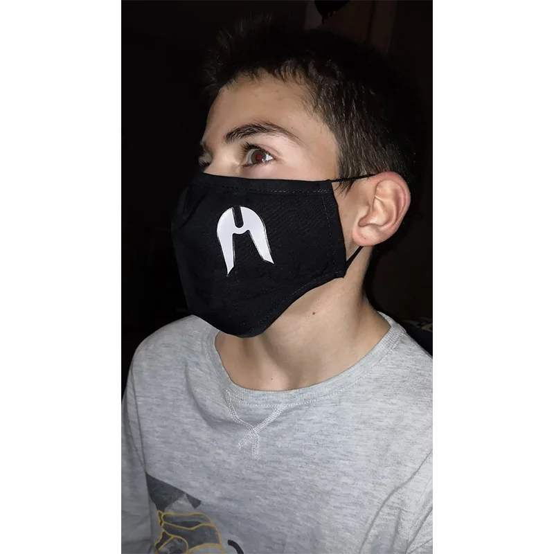 Маска женская хлопковая многоразовая черная с логотипом на заказ 12 шт. |