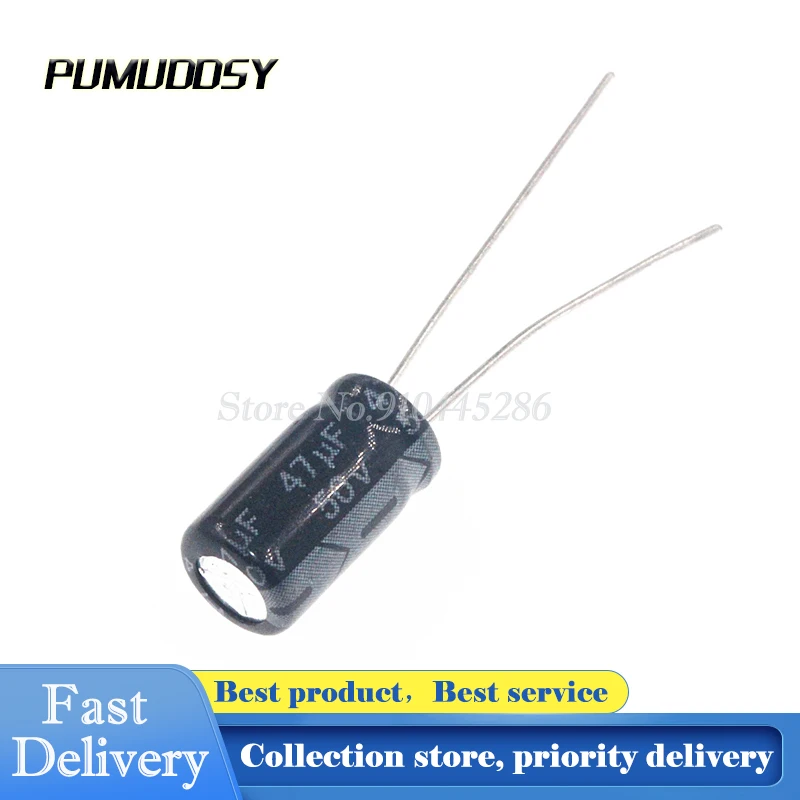 

20PCS/LOT Aluminum electrolytic capacitor 47uF 50V 6*12 Electrolytic Capacitor 50v 47uf 6X12mm