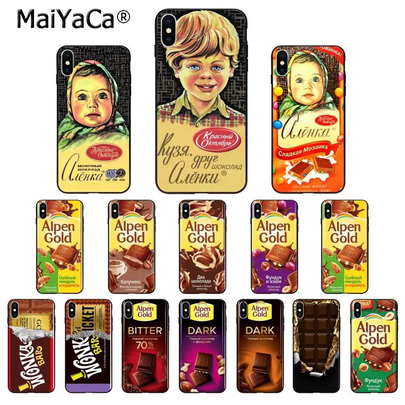 MaiYaCa Alyonka Alenka Alpen Золотой Wonka шоколад ТПУ мягкий чехол для телефона Apple iPhone 8 7 6 6S Plus X