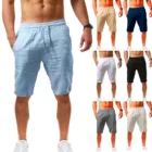 Летние Мужские повседневные спортивные хлопковые и льняные модные Шорты, штаны для бега, Мужские повседневные спортивные льняные штаны для бега # G