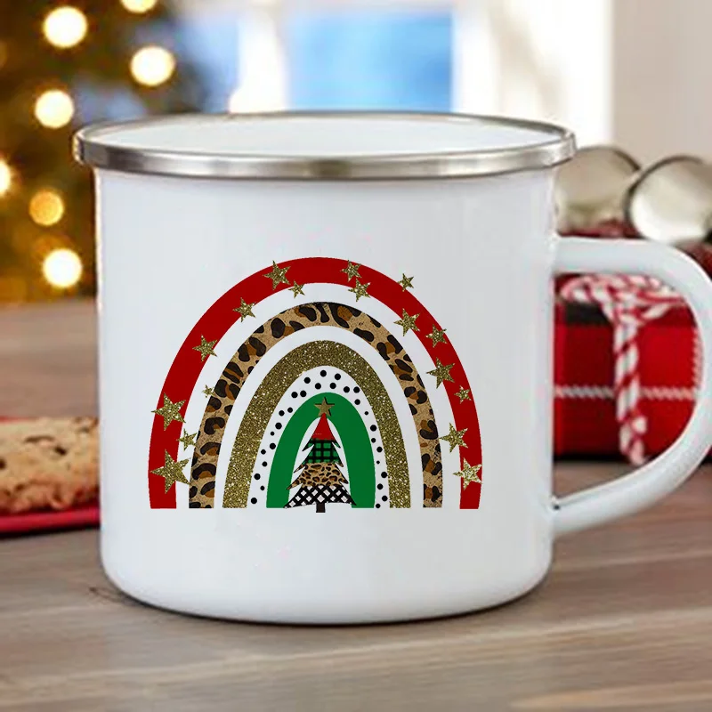 Креативные рождественские чашки с изображением снеговика эмалированные для