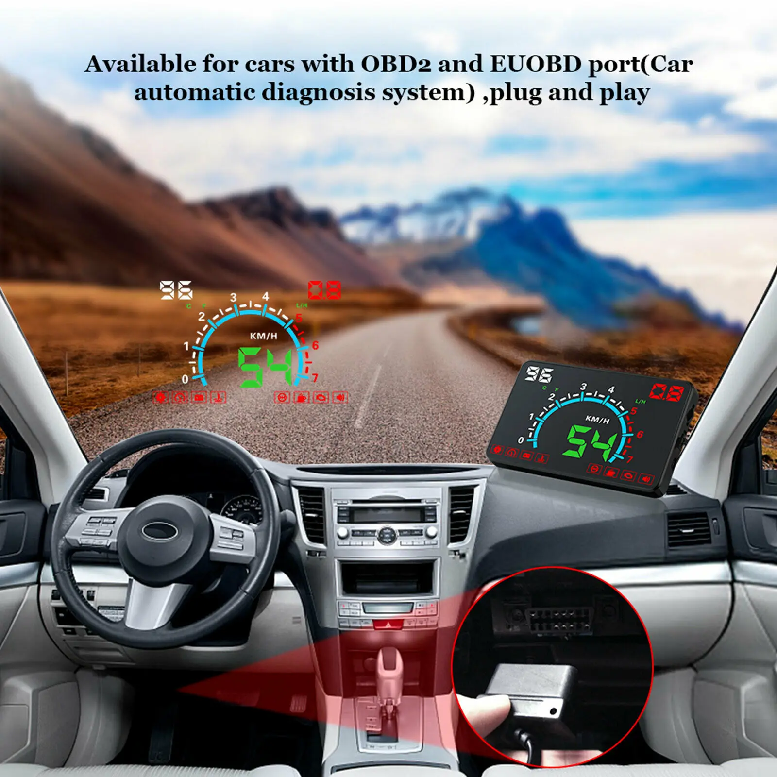 Автомобильный индикатор HUD OBD II автомобильный OBD2 5 8 дюйма экран приборной панели