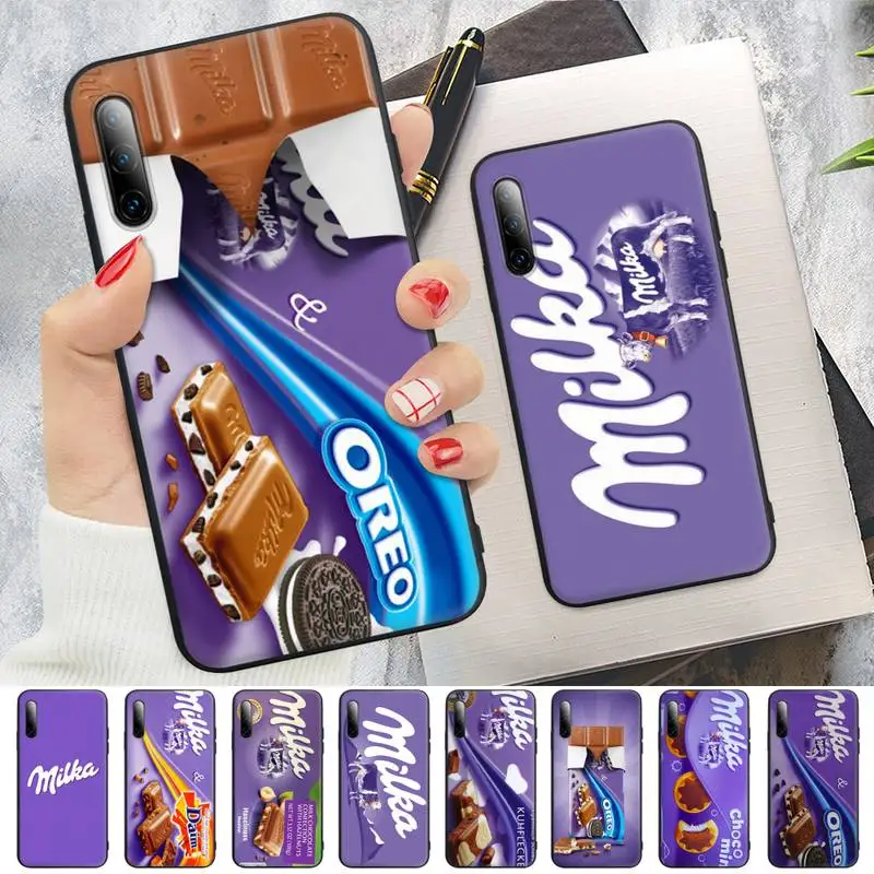 

Chocolate Milka Box Black Silicone Phone Case For Huawei P9 P10 P20 P30 P40 Lite Pro P Smart 2019 2020 Cover