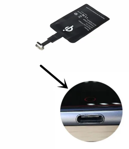 For Type-C QI Беспроводное зарядное устройство приемник Тип C адаптер Зарядка на для iPhone 5S, SE 6 s 7 Xiaomi Redmi Note 7 5 samsung для huawei P20 Lite - Цвет: For Type-C