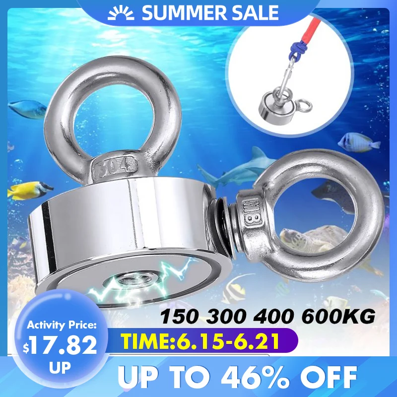 Мощный Неодимовый Магнит 500 кг круглый крючок спасательный магнит рыболовное