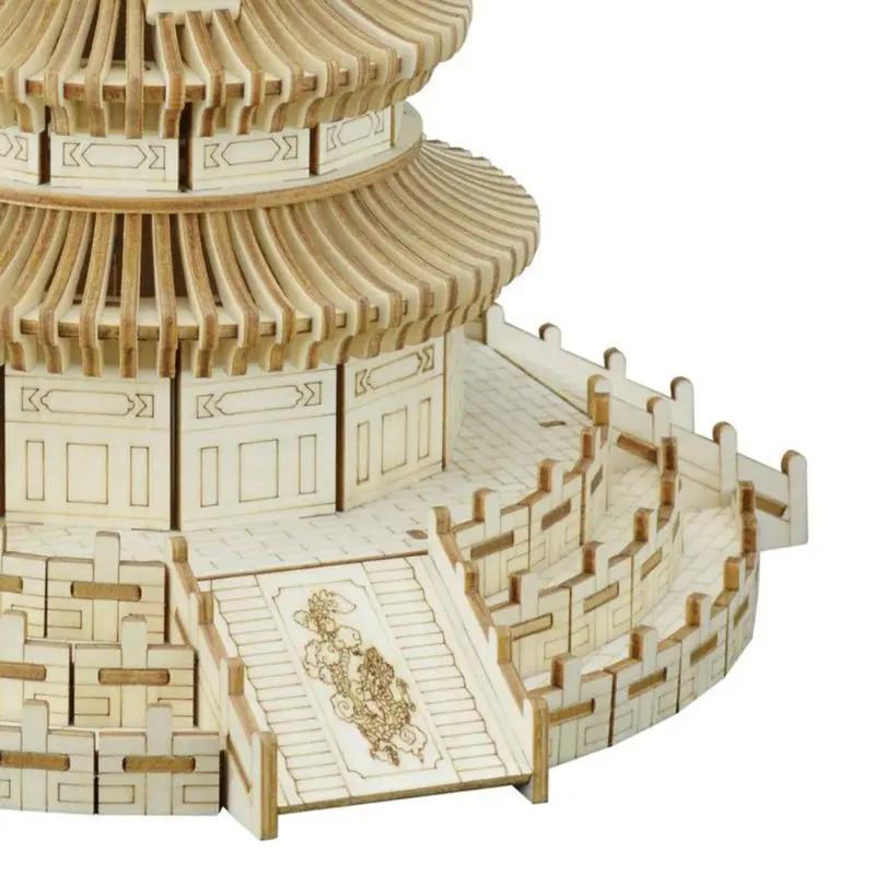 3D деревянная головоломка Сделай Сам Пекинский Храм Неба украшение обучающая