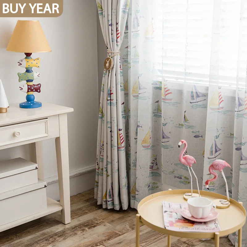 Современные занавески для гостиной столовой спальни Мультяшные Детские черные