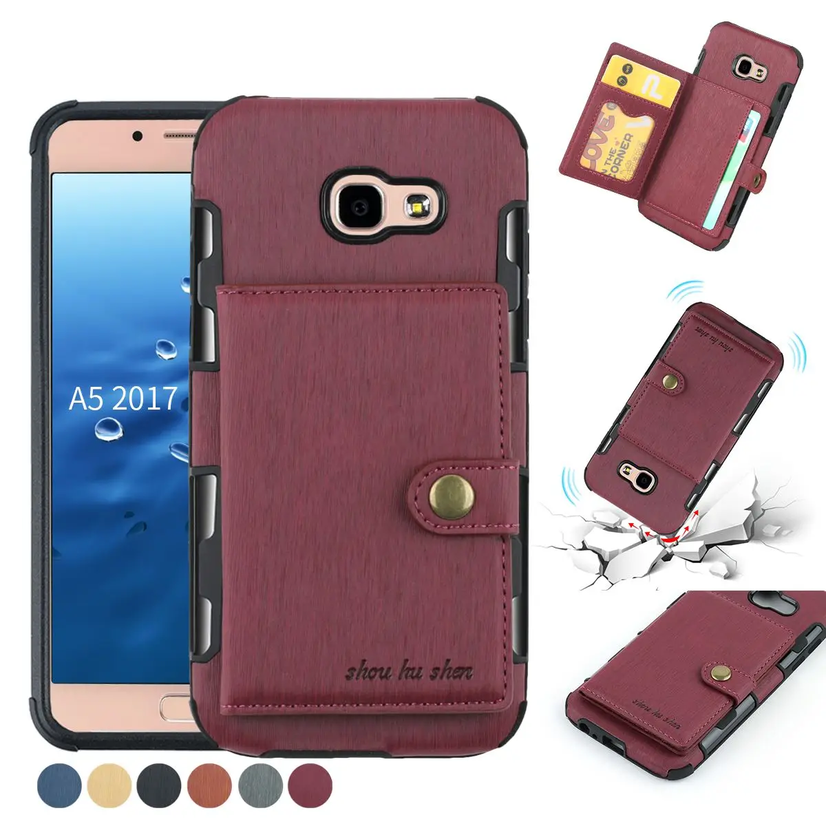 Slim Case For Samsung A50 A70 A10 A20 A30 A8 Plus A7 A9 2018 A3 A5 2017 case Shockproof Card Holder Back Cover A105 A720 Cases |