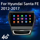 Автомагнитола Carplay, 4G, Wi-Fi, Android 10, DVD, аудио, мультимедийные плееры, GPS-навигация, стерео, для Hyundai Santa Fe 2012-2017