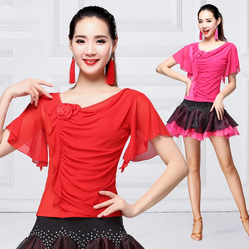 Рубашки для бальных танцев женские блузки латиноамериканских ча-ча фламенко