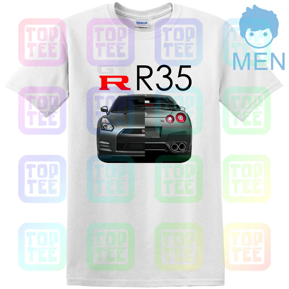 Белый NISSAN GTR Skyline R35 R32 R33 R34 двигатель Замена значок турбо футболка - Цвет: Белый