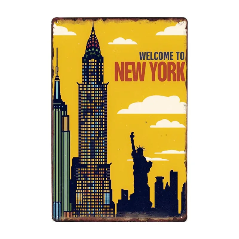 Нью-Йорк металла плакат плиты Ретро жестяной знак доска стены для Бар Паб Клуб