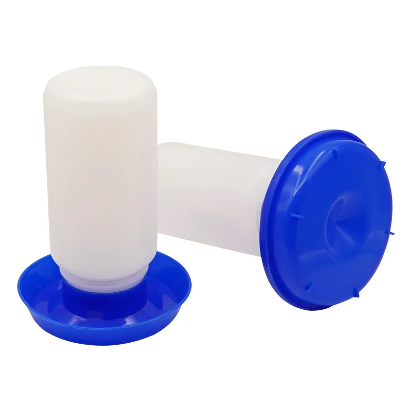 Поилка для кур/кормушки устройство кормления куриных и других птиц 1 л синяя