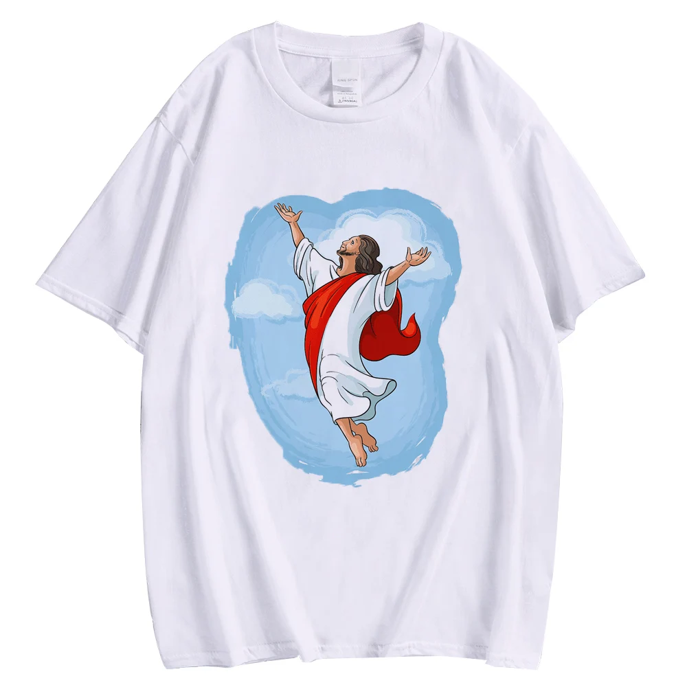 

CLOOCL White Cotton T-Shirts Cartoon Jesus 3D Print Tops Casual Men Tees Women Harajuku T Shirts Oversized XS-7XL