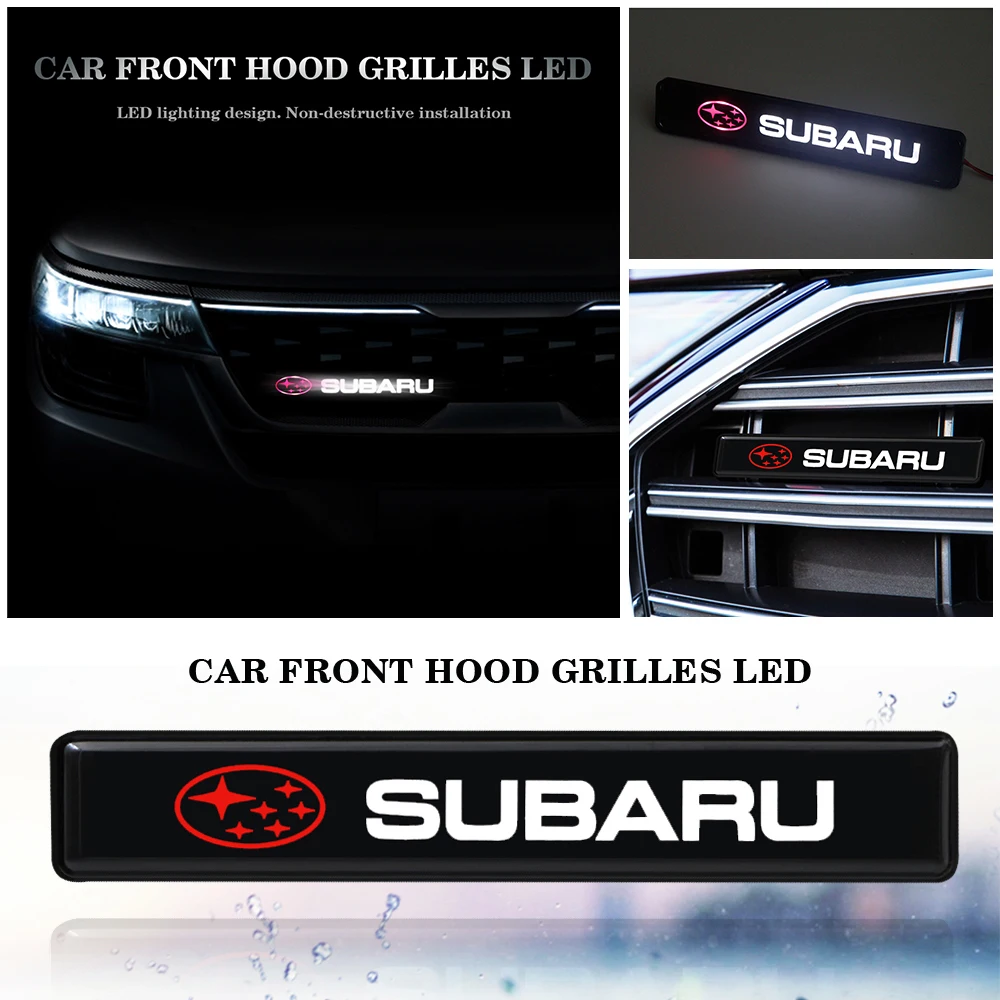 

1PCS Model LED Decorative Lights Car LED Front Hood Grille Emblem Badge For SUBARU FORESTER OUTBACK XV BRZ LEGACY Accessories