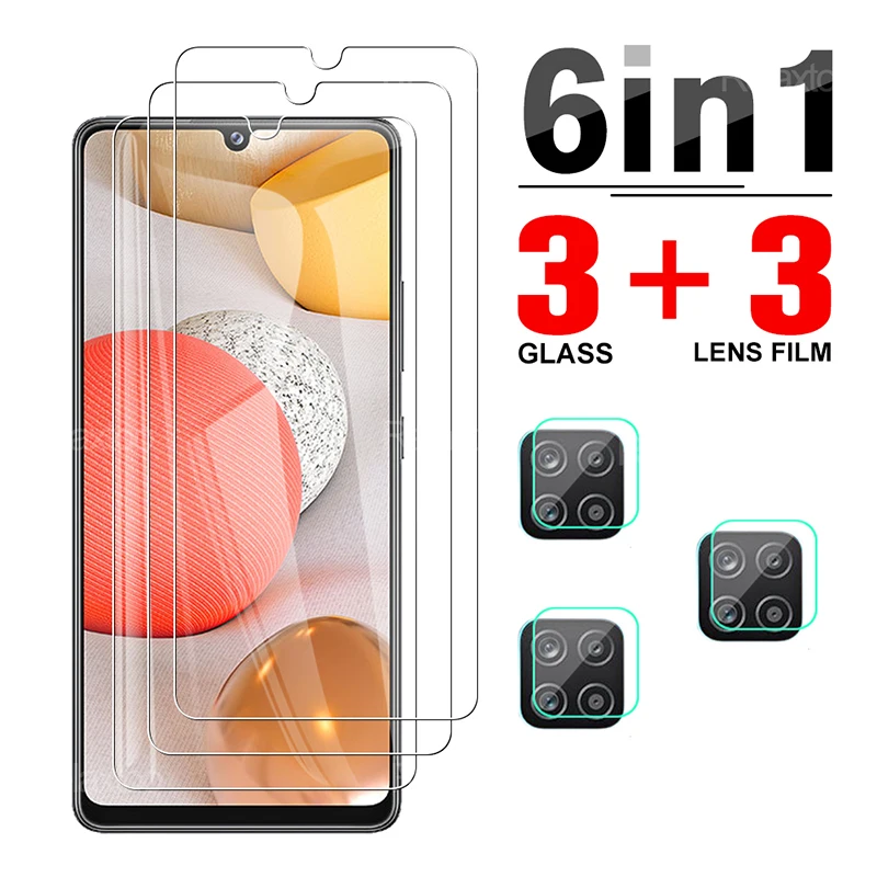 

6 в 1 полное покрытие Защитная пленка для экрана из закаленного стекла для Samsung Galaxy A42 5G для фотоаппаратов Защитное стекло для Samsung Samsong 42 6,6"