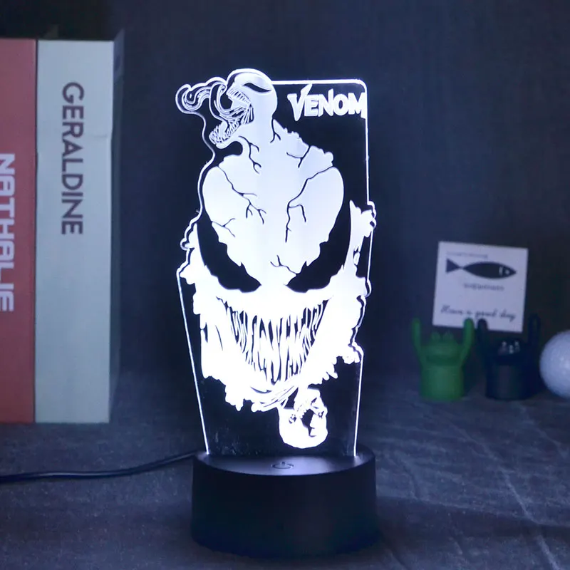 

Venom Film Touch Sensor 3D Night Light for Bedroom Decor Cute Colorful Birthday Gift LED Lamp Kid Lovely Present