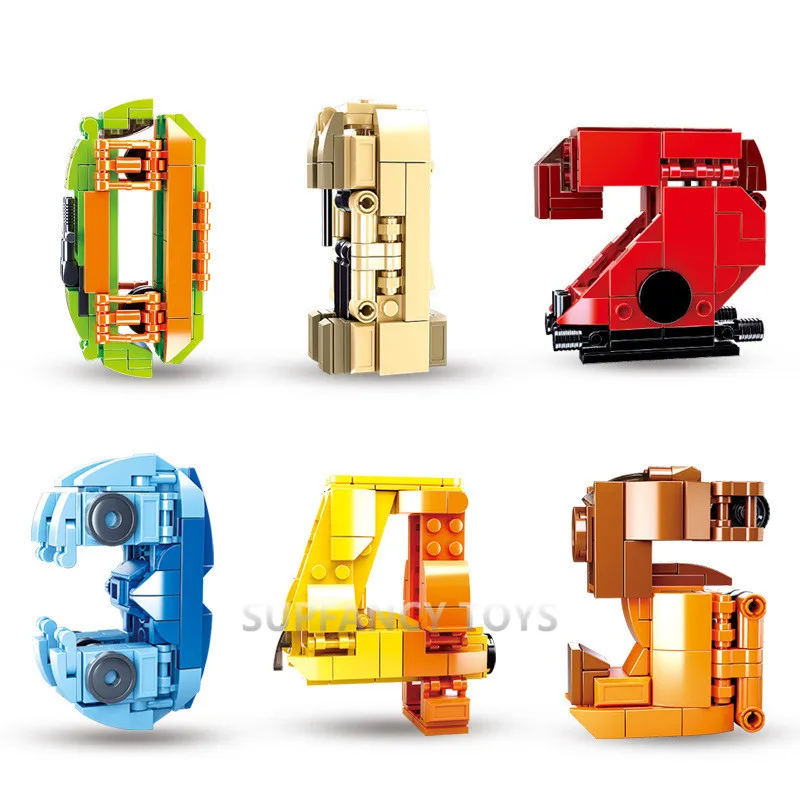 

596Pcs Digital Building Blocks Deformation Robot Toy Brinquedos Transshape City DIY Bricks Sets Educational Toys for Children