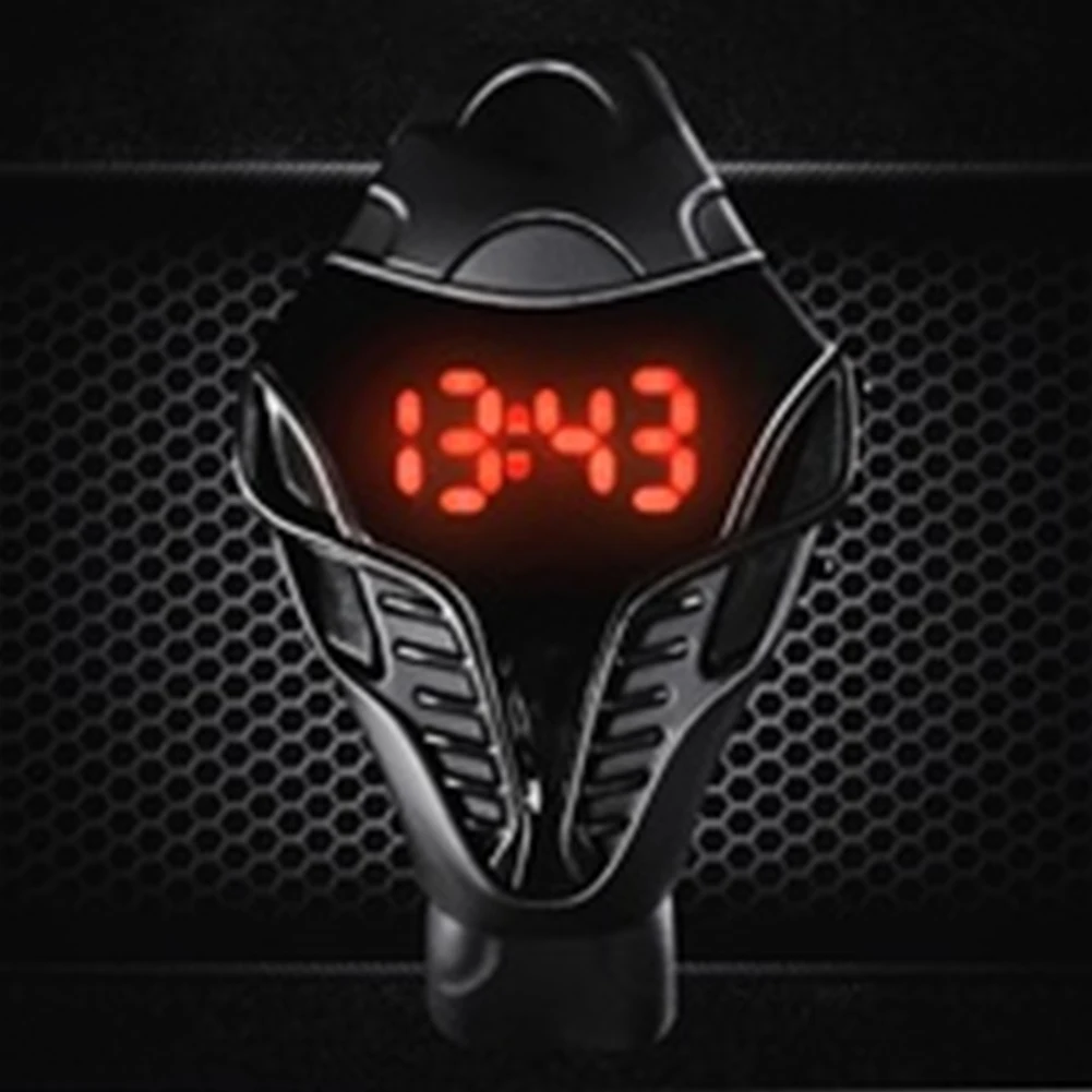 

Men Children Silicone Portable LED Screen Black Triangle Dial Students Outdoor Digital Display Accessories Sport Watch