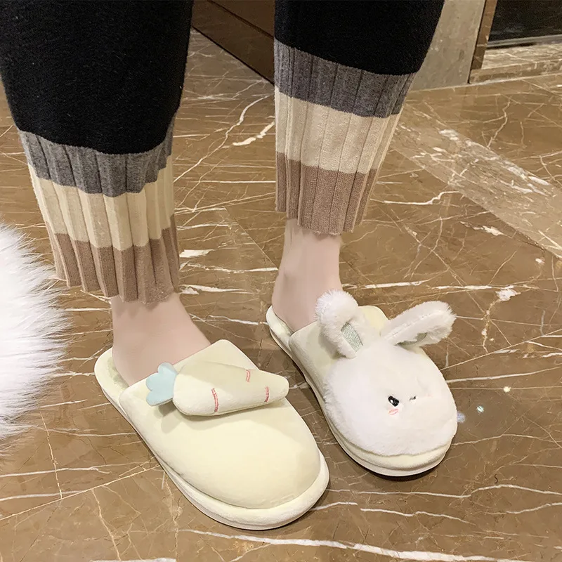 

Slippers Casual Shoes Low Flock Slipers Women Slides Fur Flip Flops Lady Luxury Massage 2021 Plush Girl Flat Autumn Rome Rubber