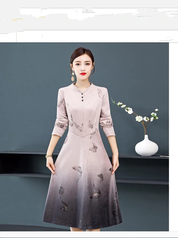 

2021 spring and autumn winter Long sleeve Women's dress