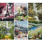 _ Морской Горный пейзаж, DIY Раскраска по номерам 40 50 для взрослых, акриловая масляная краска, картина, раскраска, рисование по номерам, набор