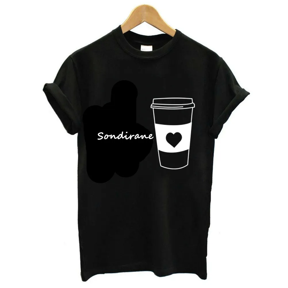 Sondirane новинка модная с принтом чашки буквами забавная женская футболка Harajuku
