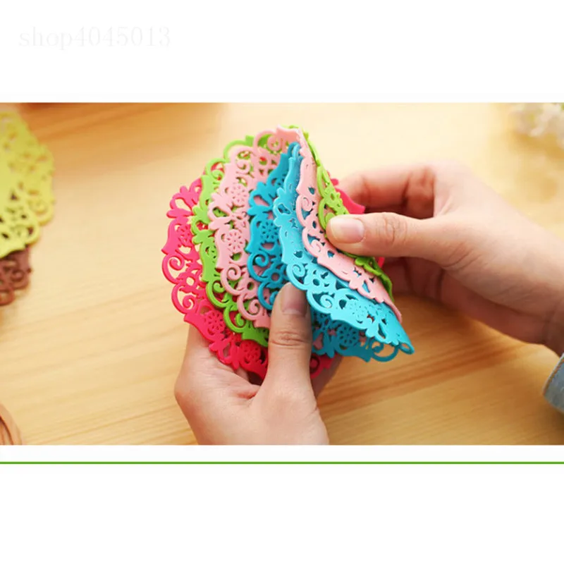 Кружевной цветок полый подстаканник кухонные аксессуары силиконовый коврики