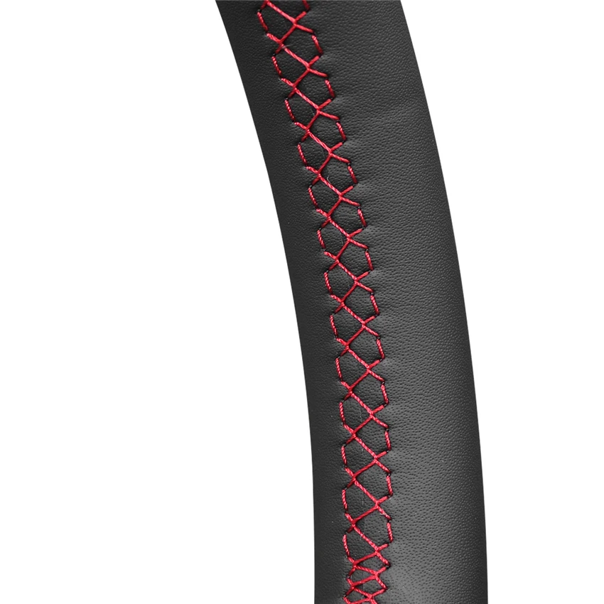 

LQTENLEO Black Genuine Leather Car Steering Wheel Cover For Peugeot 307 CC 2004-2009 307 SW 2004-2009 407 407 SW 2004-2009