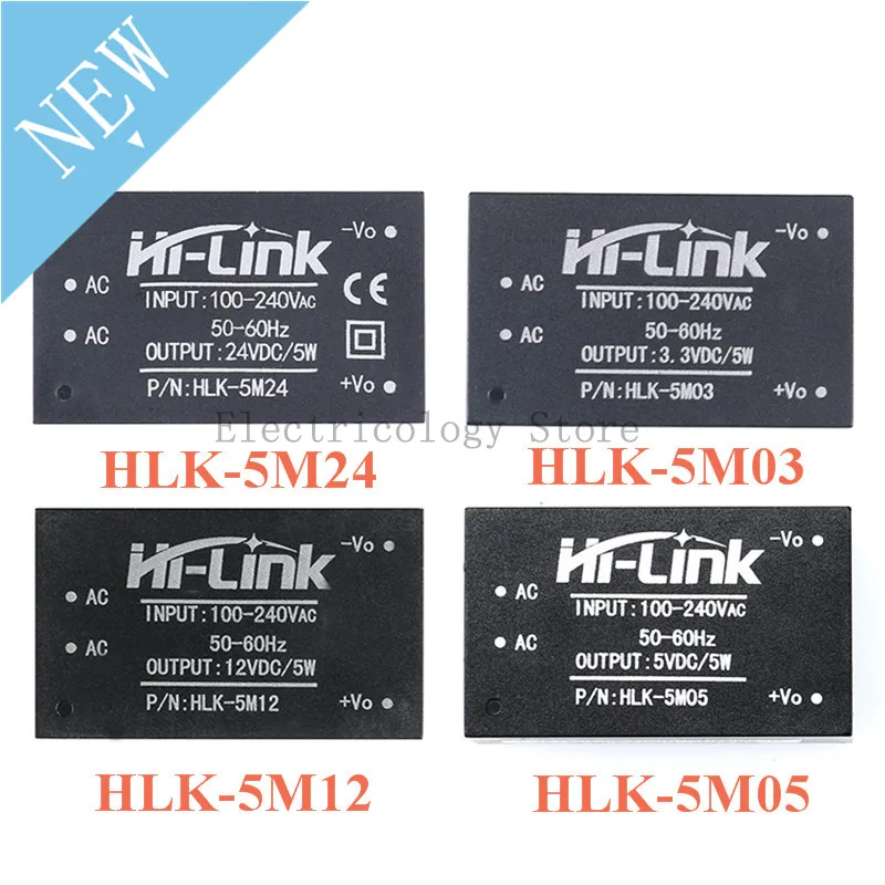 HLK-5M03 HLK-5M05 HLK-5M12 HLK-5M24 AC-DC 220V to 5V 3,3 V 12V 24V 5W 5V700mA блок питания AC DC Step Down Module
