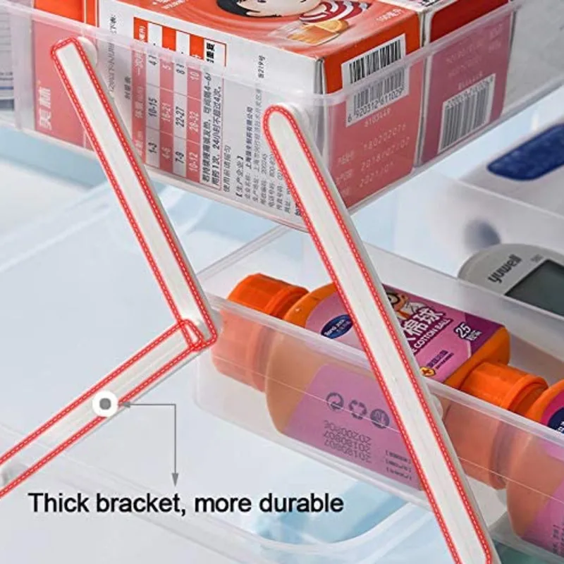 

Portable Plastic Medicine Box Storage Bins Large Capacity Drawer Sundries Home Organizer Pill Organizer Folding First Aid Kit