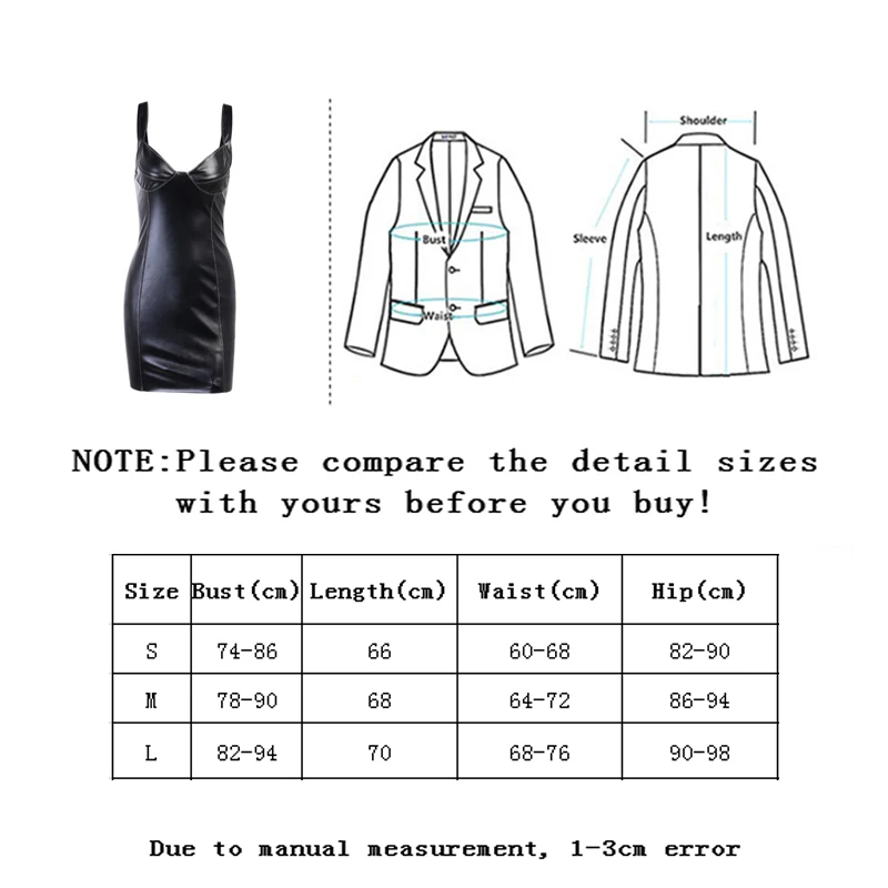 

Vangull Fashion Sexy Sling PU Leather Dress Women Spring New V-Neck Sleeveless Female Dresses Wrap Hip Sheath Black Mini Dress